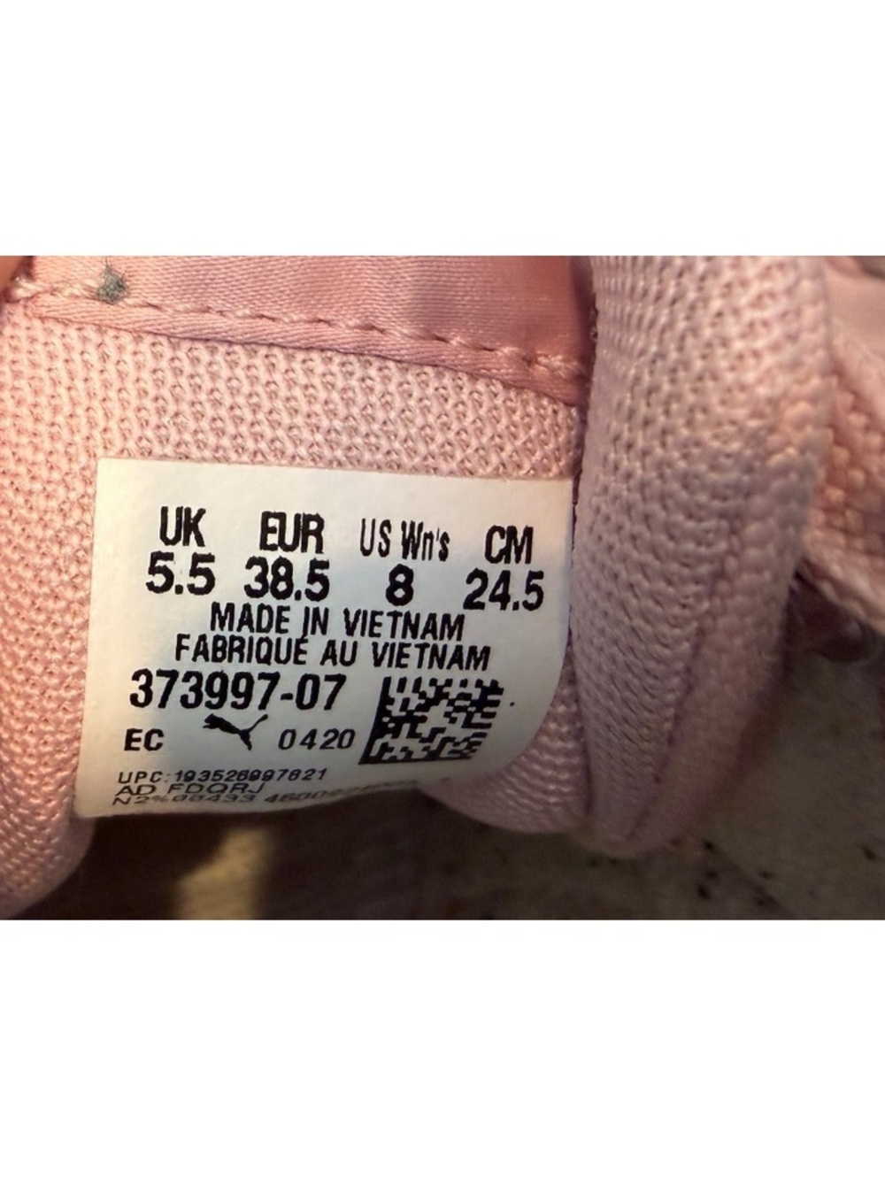 Puma Women's Pink Canvas Sneakers Size 8 - Picture 6 of 8